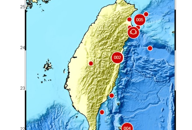 蘇澳地震站東偏北方22.94 公里發生芮氏規模5.8地震