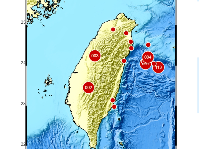 台灣東部海域芮氏5.5地震 隨後又有一起小規模地震!