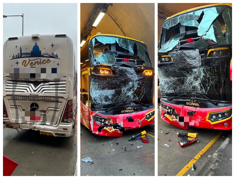 蘇花改蘇澳隧道出口處2輛遊覽車追撞19人受傷