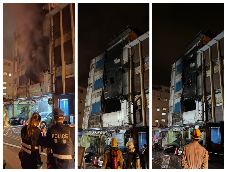羅東民族路火警全家攀水管逃火場命懸一線!(照片由網友陳致謙提供)