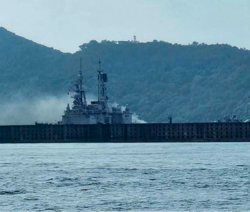 焊接失誤釀禍？馬公艦蘇澳中正基地失火!翻拍Taiwanadz臉書