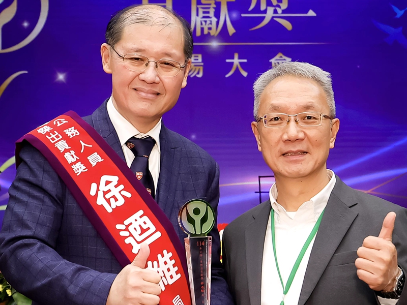 全國僅6人獲獎　徐迺維守護宜蘭健康受肯定