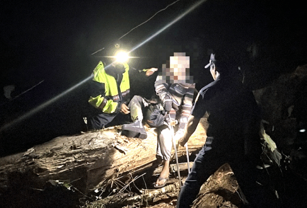 台七線明池巨木倒塌 寒夜受困星警救援